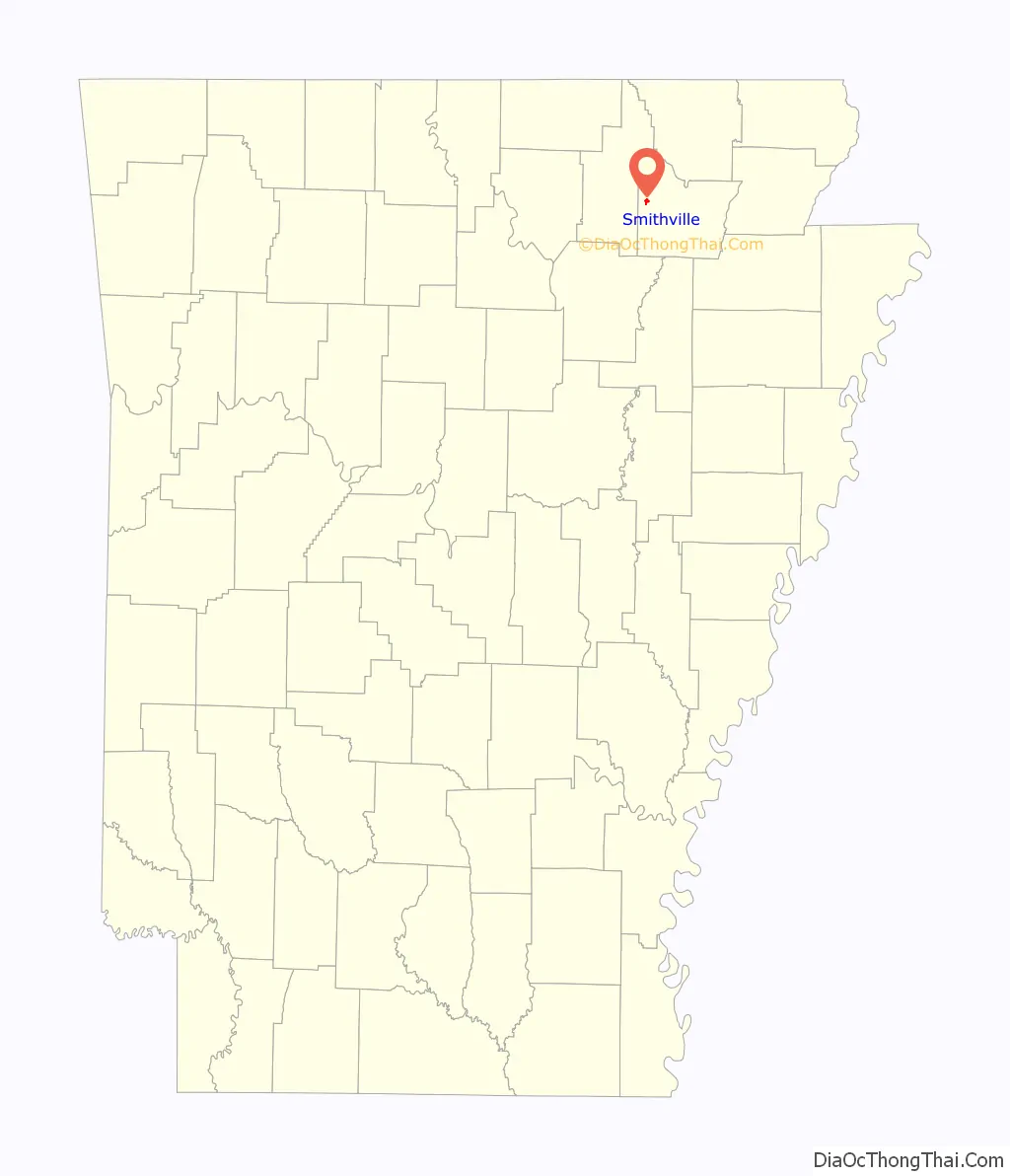 Map of Smithville town, Arkansas