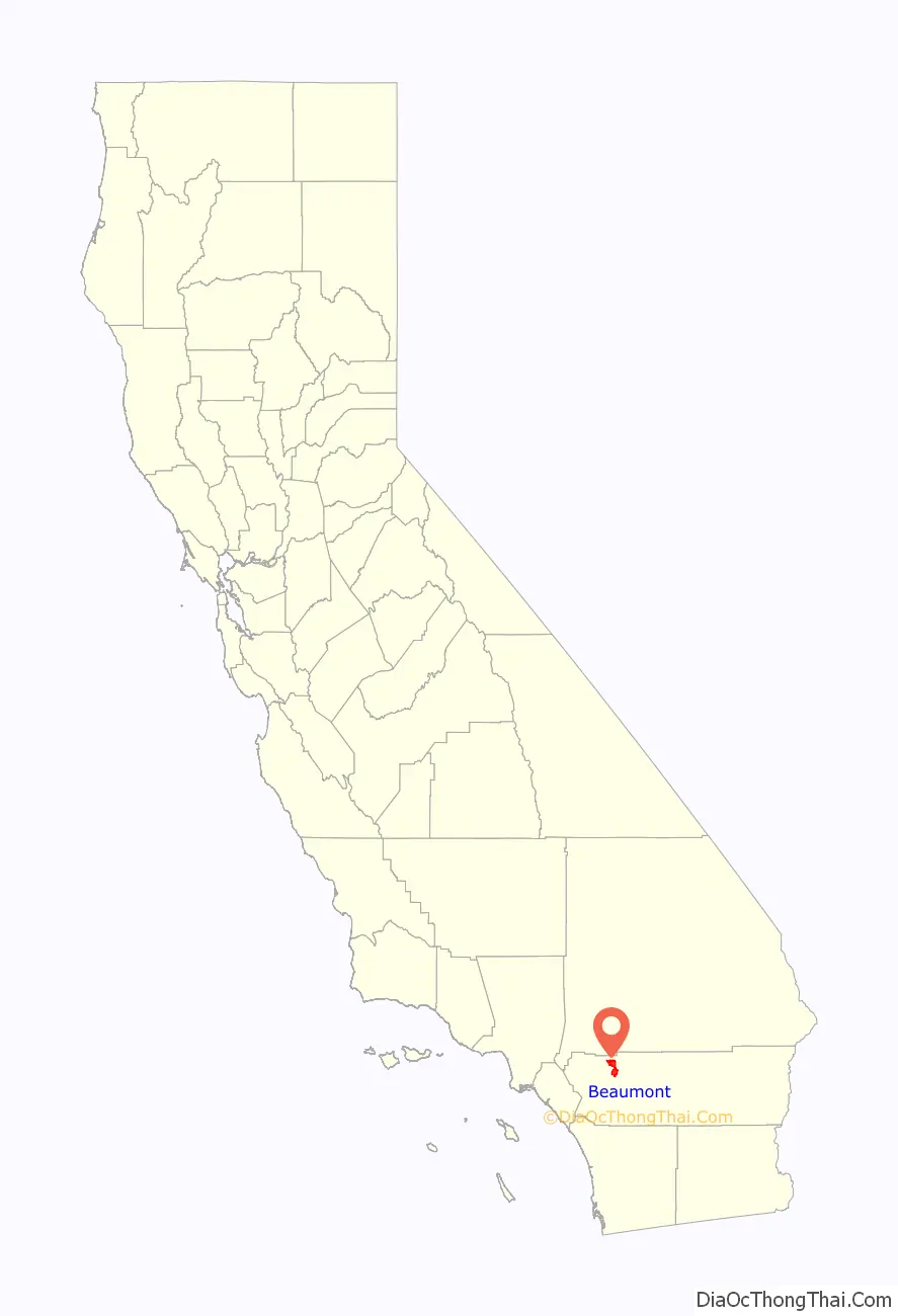 Map of Beaumont city California