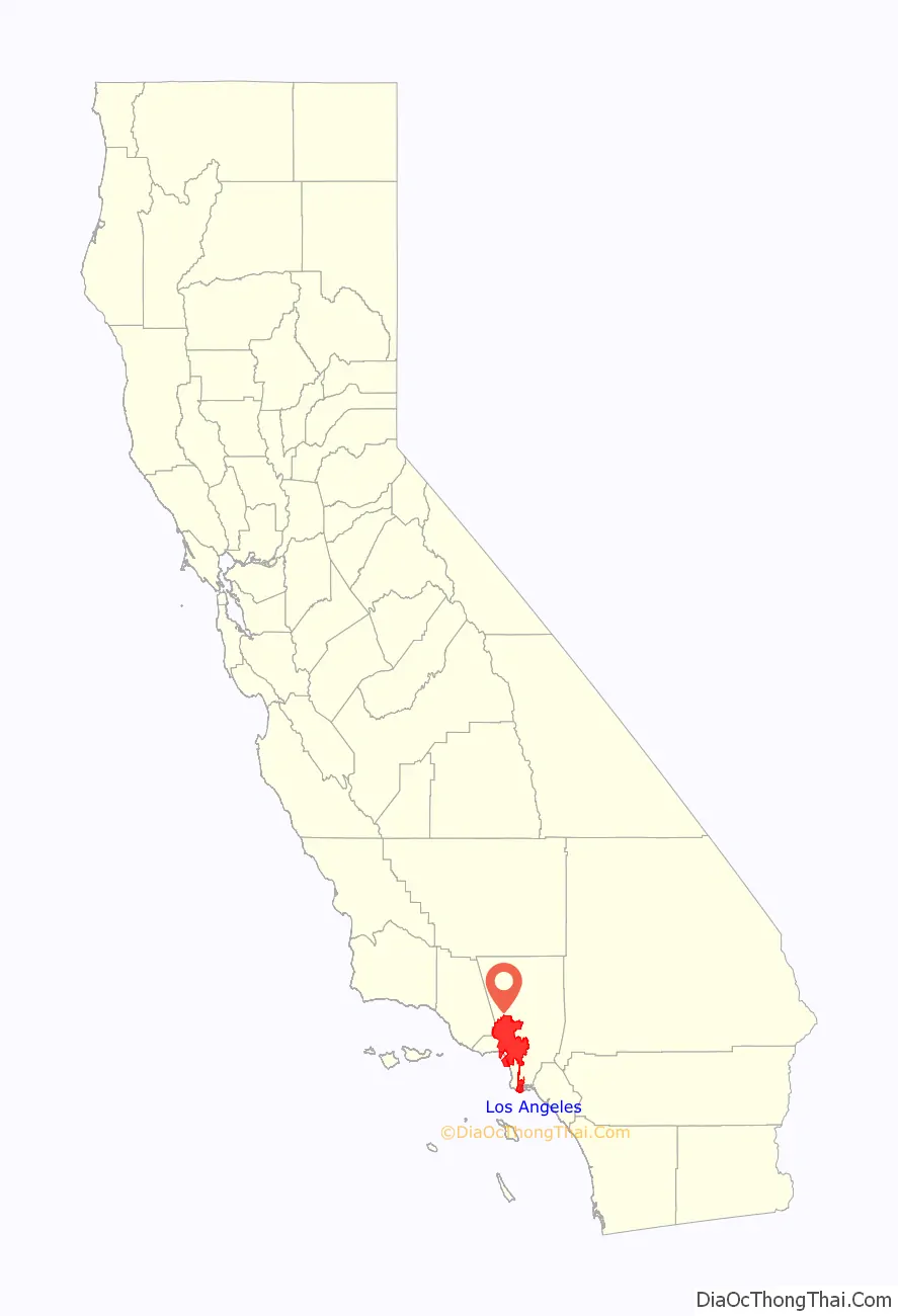 Los Angeles location on the California map. Where is Los Angeles city.
