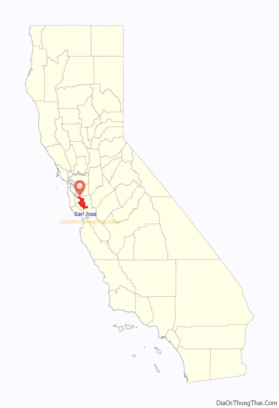 San Jose location on the California map. Where is San Jose city.