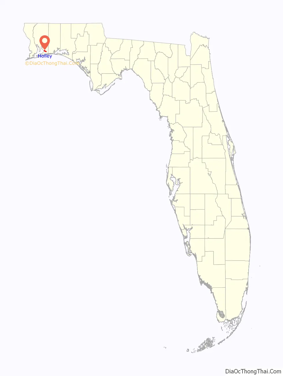 Map of Holley CDP, Florida