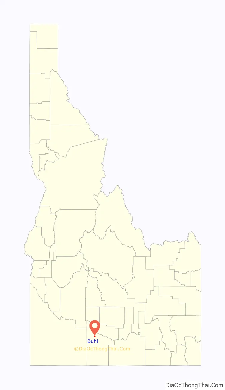 Map of Buhl city, Idaho