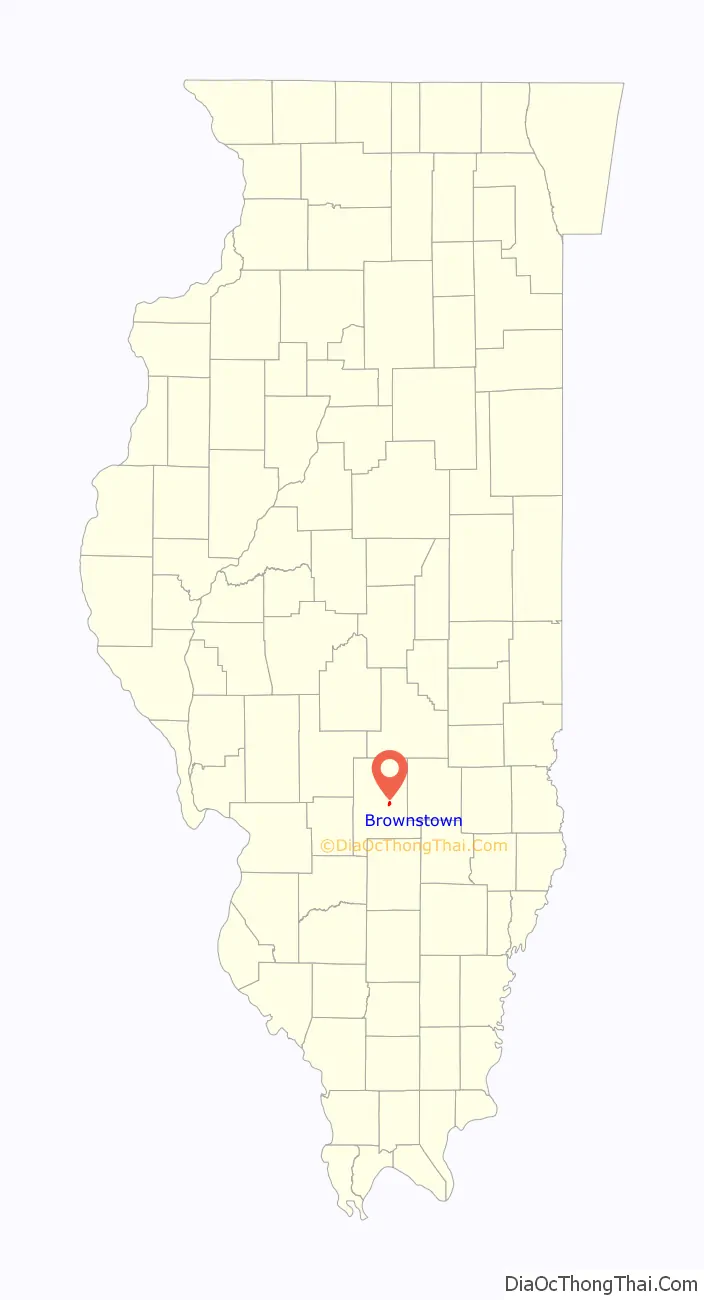 Map of Brownstown village, Illinois