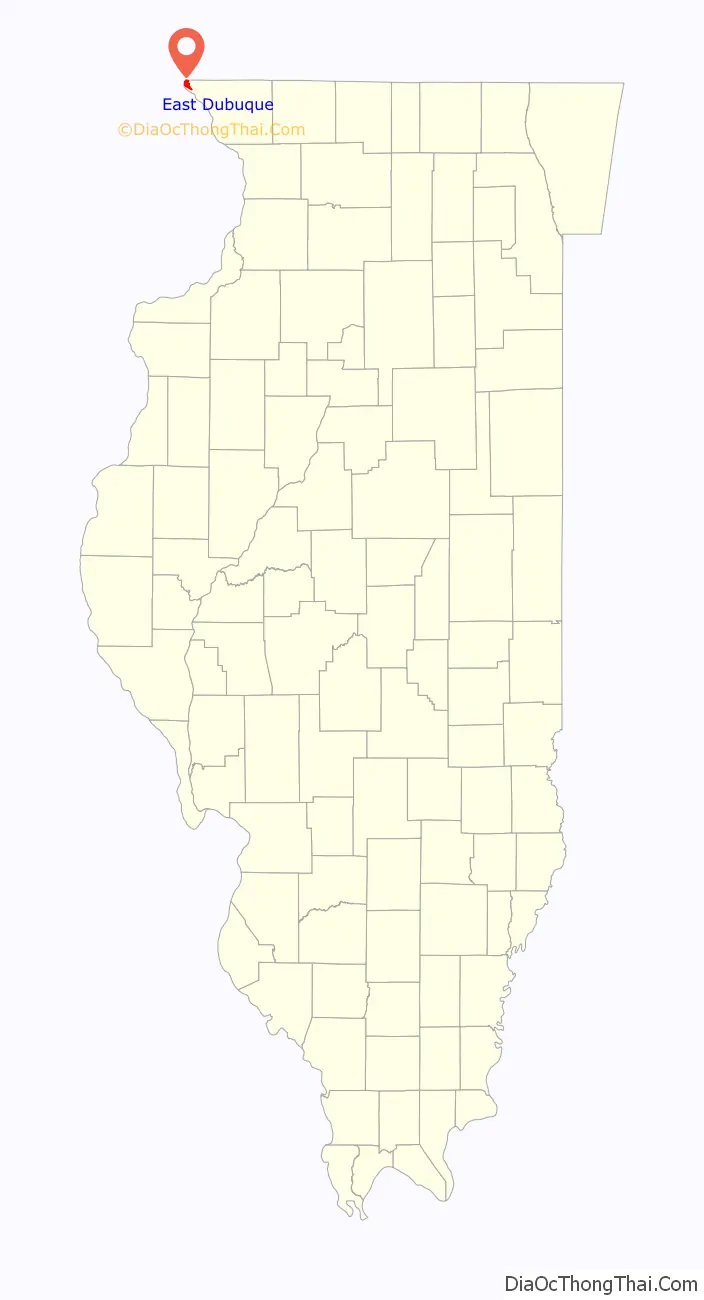 Map of East Dubuque city