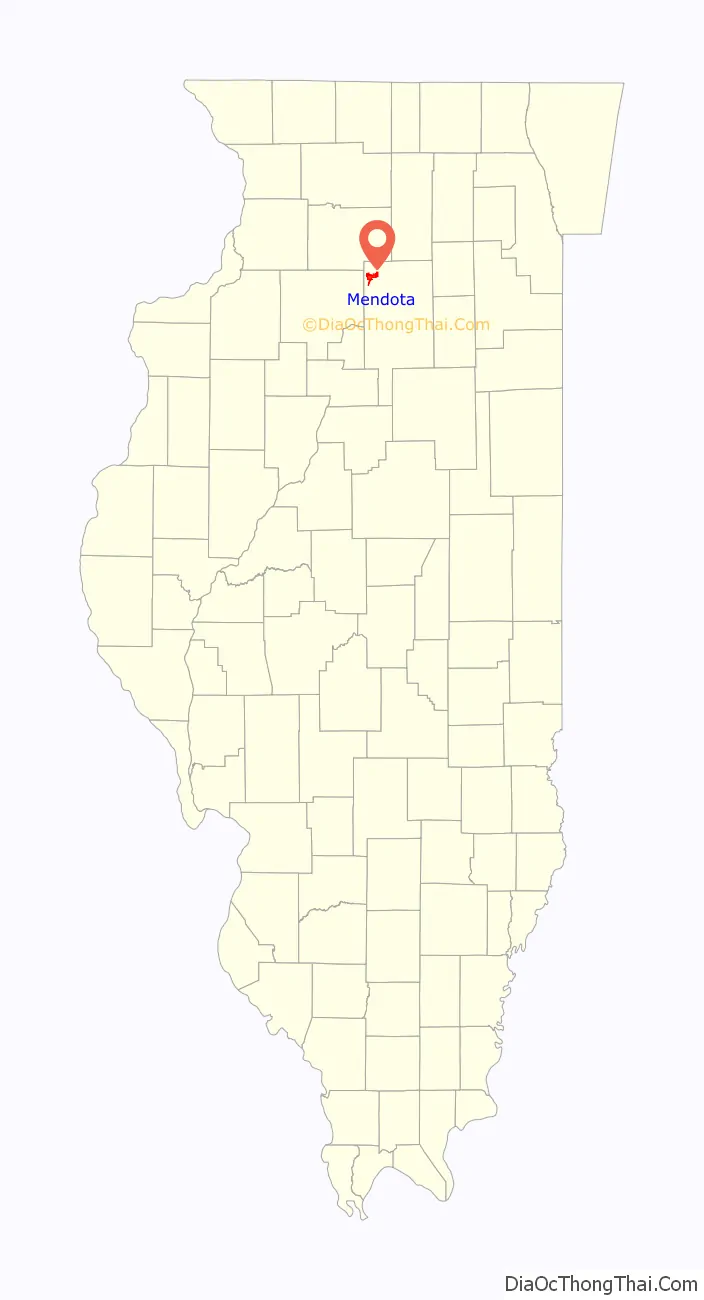 Map of Mendota city, Illinois