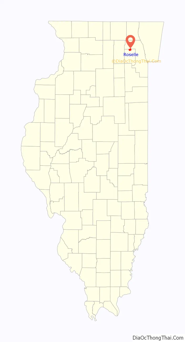 Map of Roselle village, Illinois
