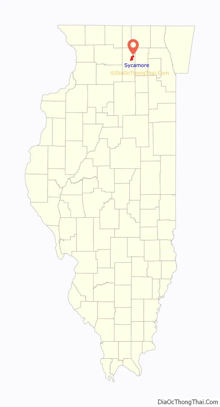 Map of Sycamore city, Illinois