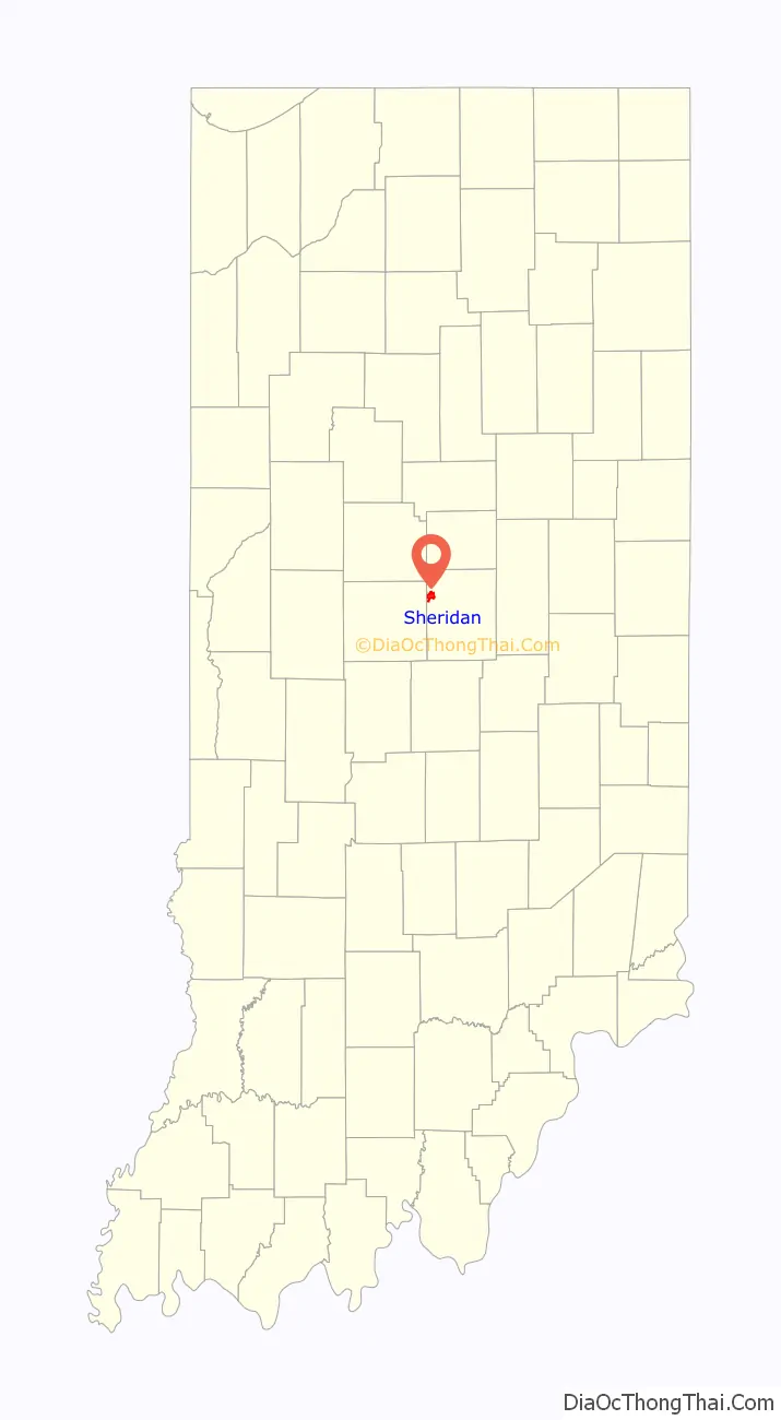 Map of Sheridan town, Indiana