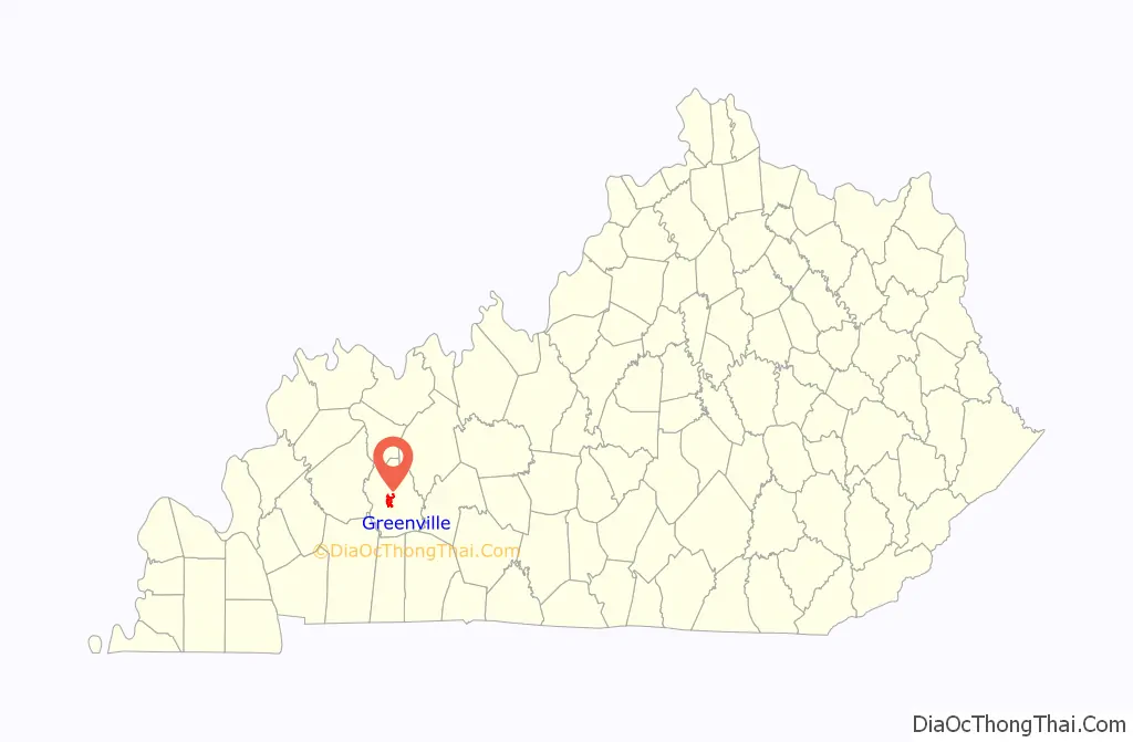 Map of Greenville city, Kentucky