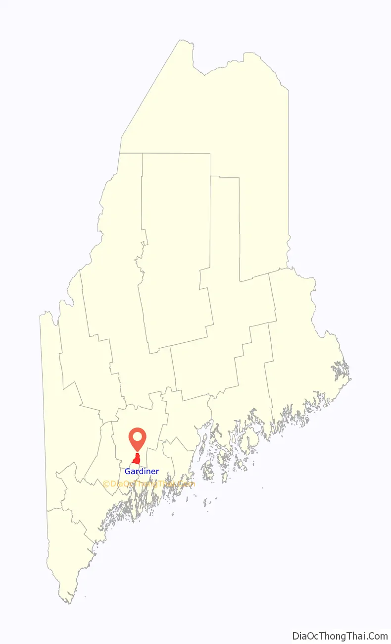 Map of Gardiner city, Maine