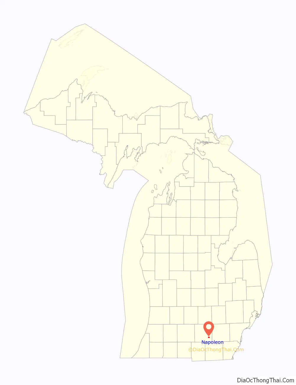Map of Napoleon CDP, Michigan
