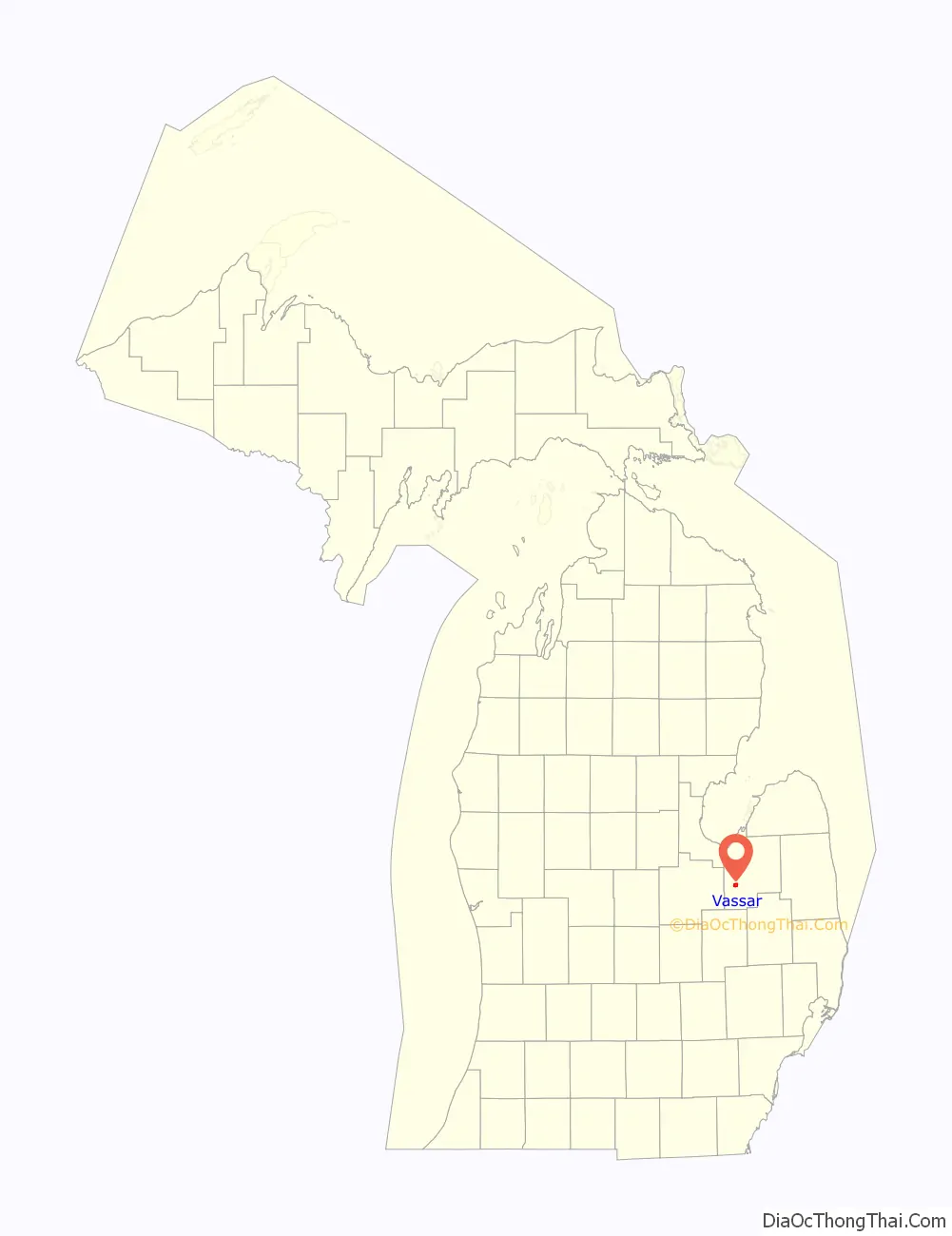 Map of Vassar city, Michigan