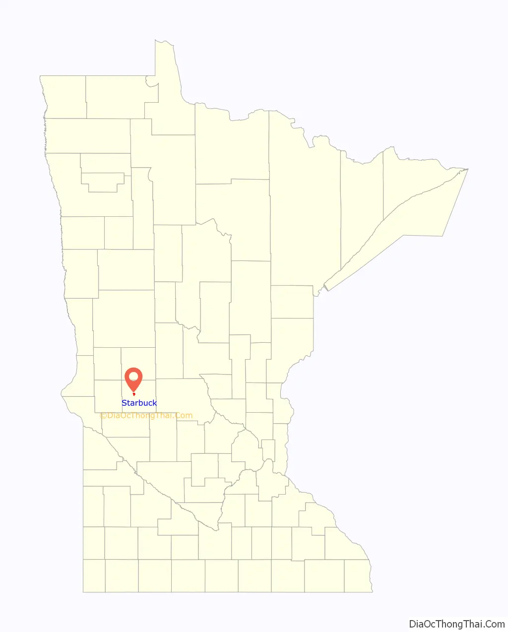 Map of Starbuck city, Minnesota