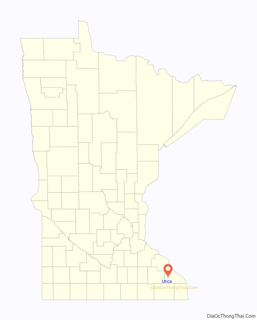 Map of Utica city, Minnesota