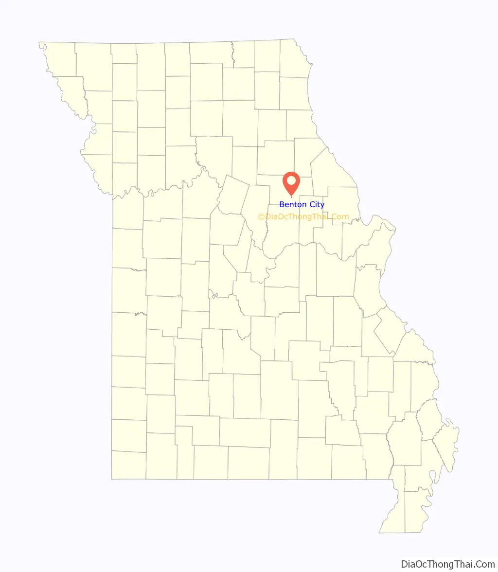 Map of Benton City village, Missouri