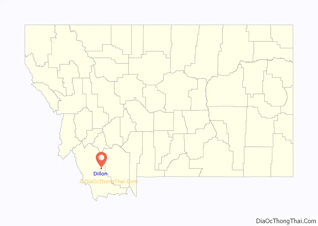 Map of Dillon city, Montana