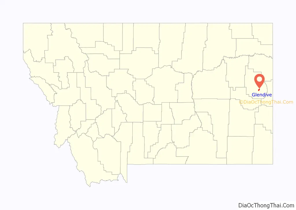Map of Glendive city