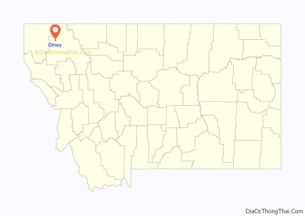 Map of Olney CDP, Montana