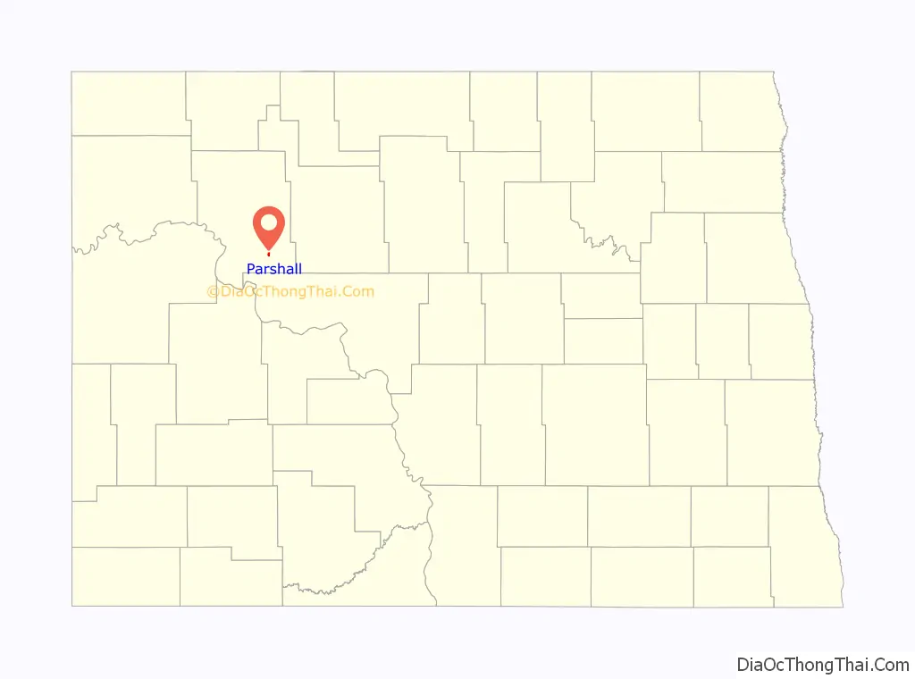 Map of Parshall city, North Dakota