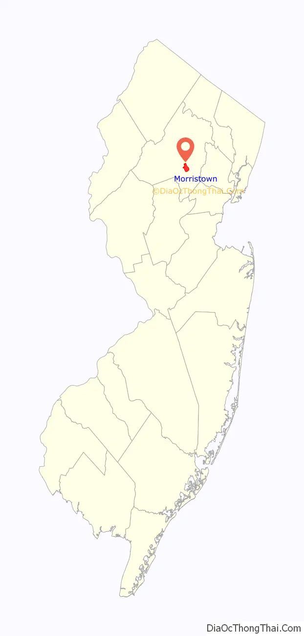 Map of Morristown town, New Jersey