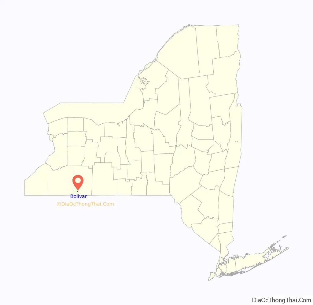 Map of Bolivar village, New York
