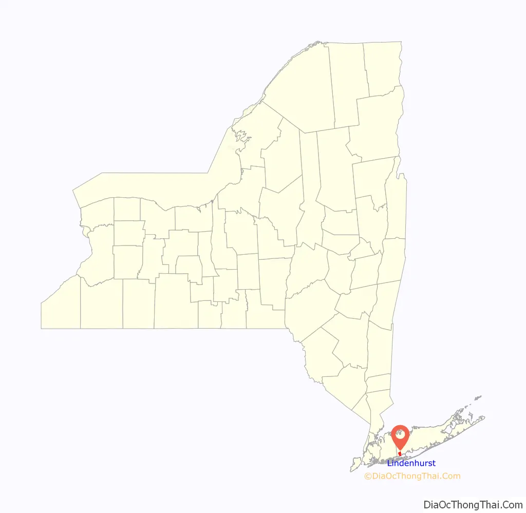Map of Lindenhurst village, New York - Thong Thai Real