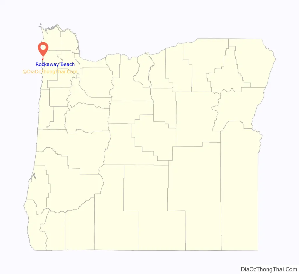 Map of Rockaway Beach city, Oregon