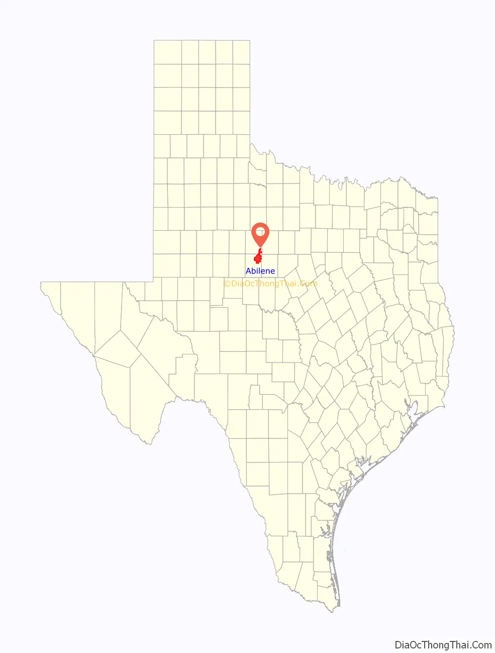 Map of Abilene city, Texas - Thong Thai Real