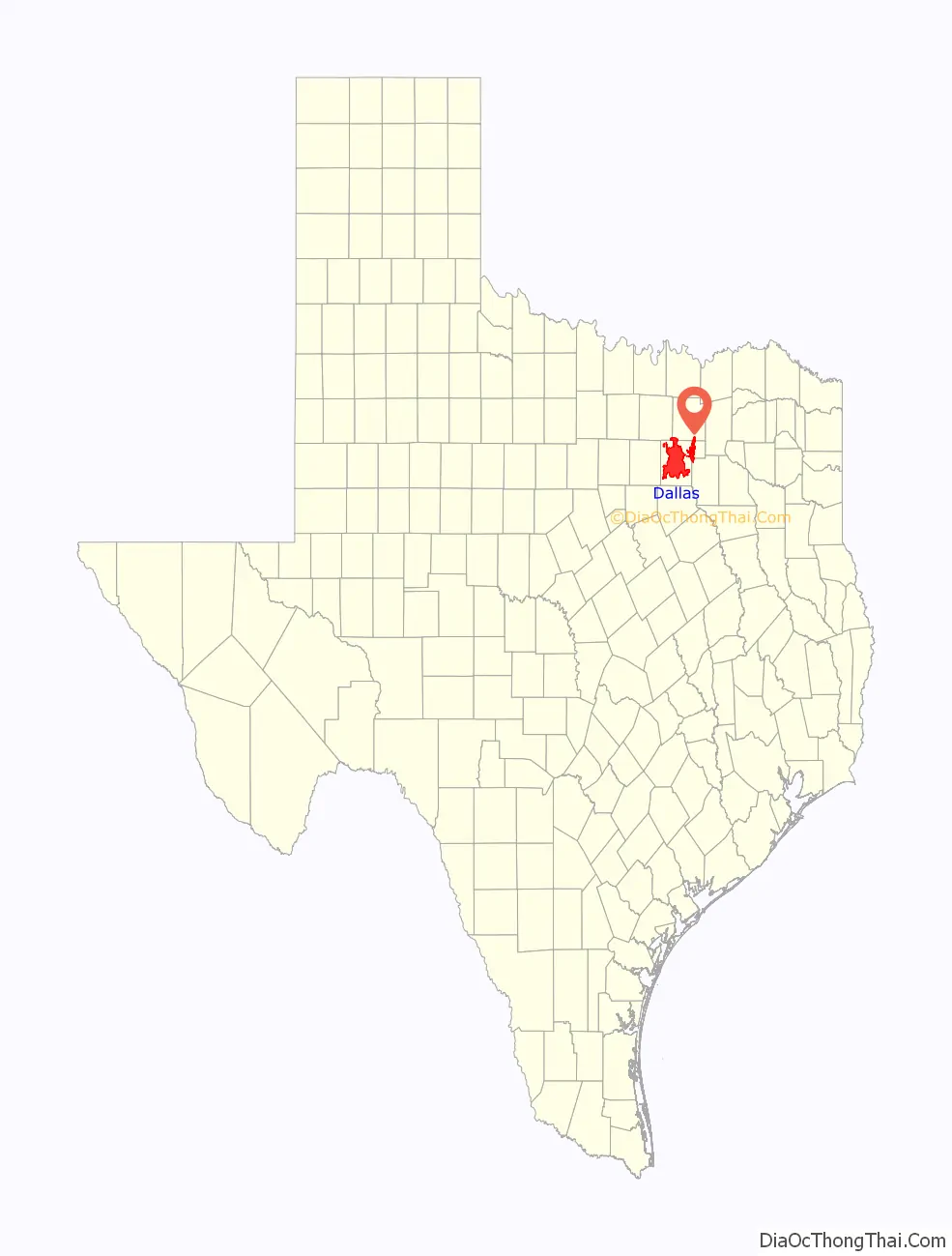 Dallas location on the Texas map. Where is Dallas city.