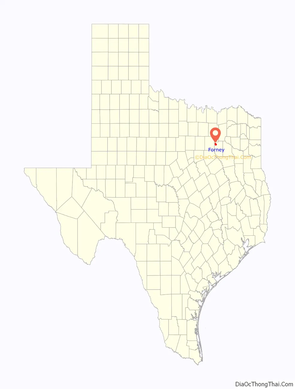 Map of Forney city