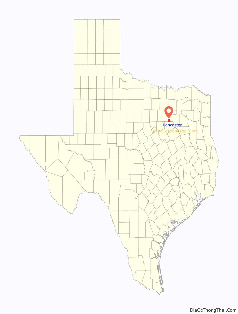 Map of Lancaster city, Texas - Thong Thai Real