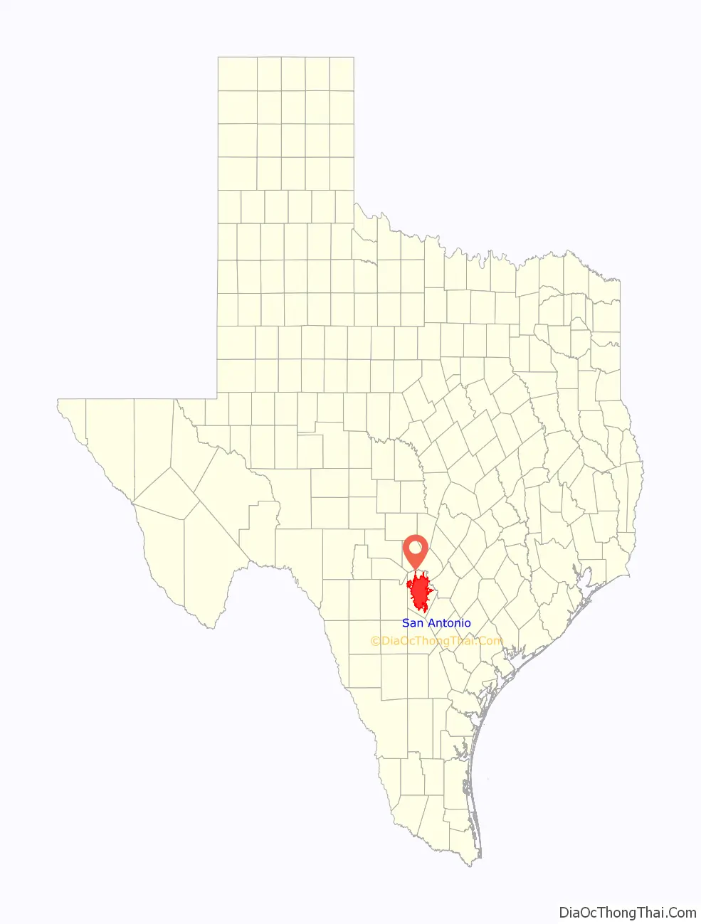 San Antonio location on the Texas map. Where is San Antonio city.