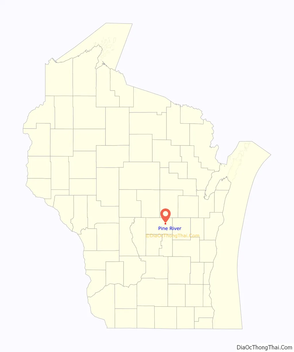Map of Pine River CDP, Wisconsin