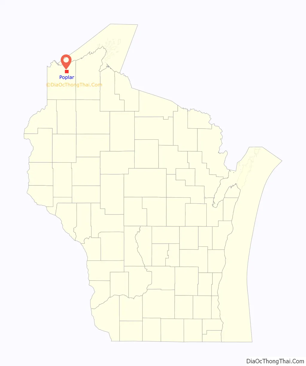 Map of Poplar village, Wisconsin