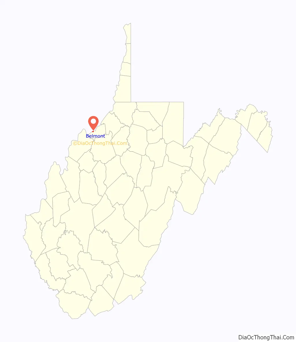 Map of Belmont city, West Virginia