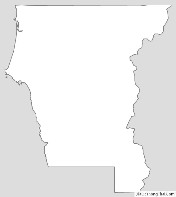 Outline Map of Del Norte County, California
