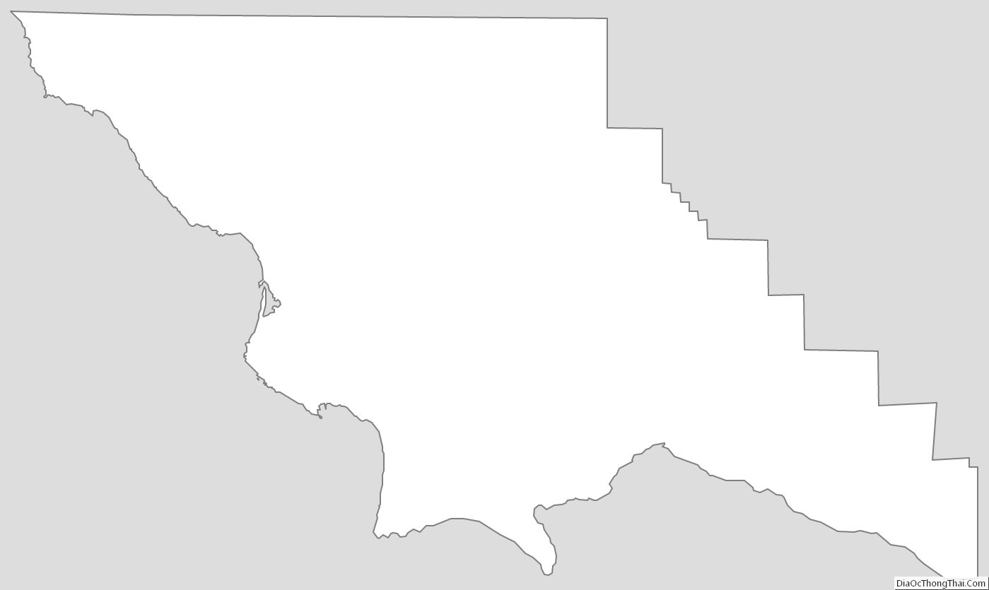 Outline Map of San Luis Obispo County, California