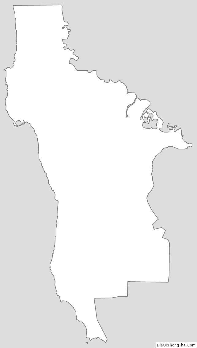 Outline Map of San Mateo County, California