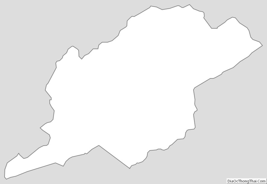 Outline Map of Letcher County, Kentucky
