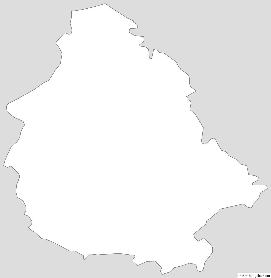 Outline Map of Martin County, Kentucky