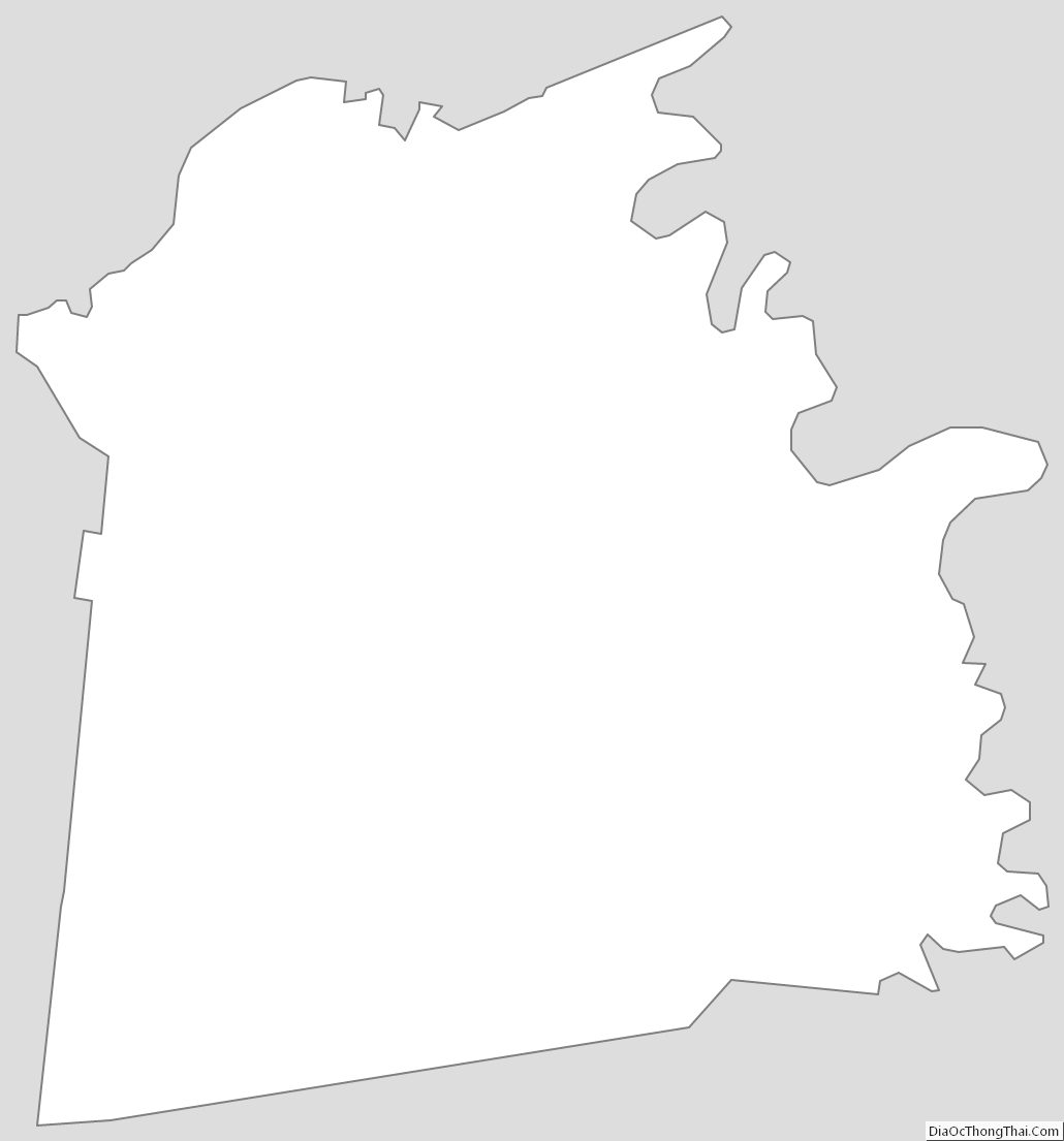 Outline Map of Mercer County, Kentucky