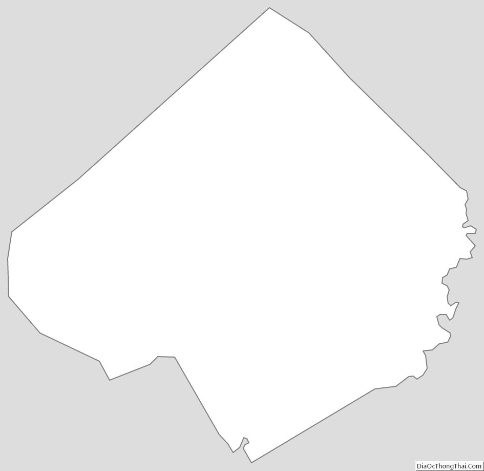 Outline Map of Pulaski County, Kentucky