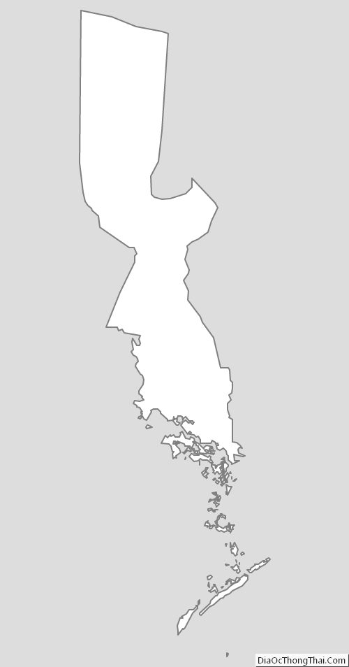 Outline Map of Jefferson Parish, Louisiana
