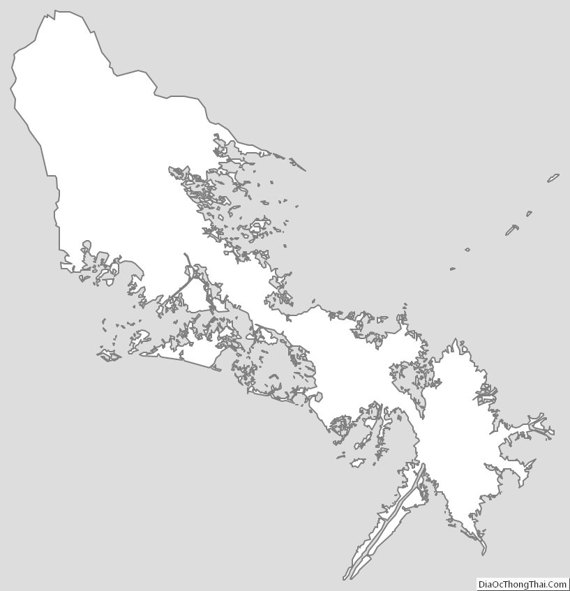 Outline Map of Plaquemines Parish, Louisiana