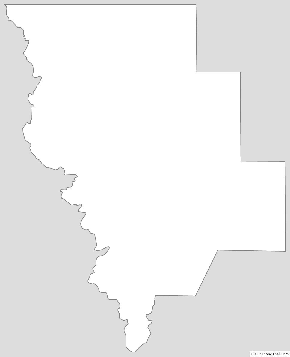 Outline Map of Sabine Parish, Louisiana