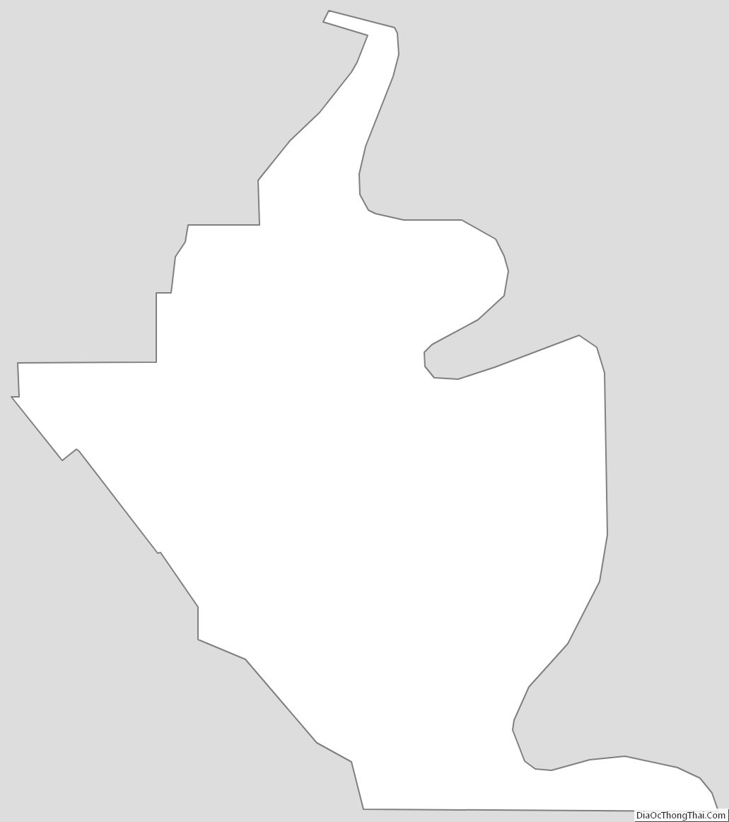 Outline Map of West Baton Rouge Parish, Louisiana