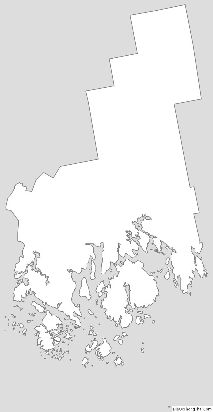 Outline Map of Hancock County, Maine