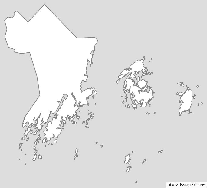 Outline Map of Knox County, Maine