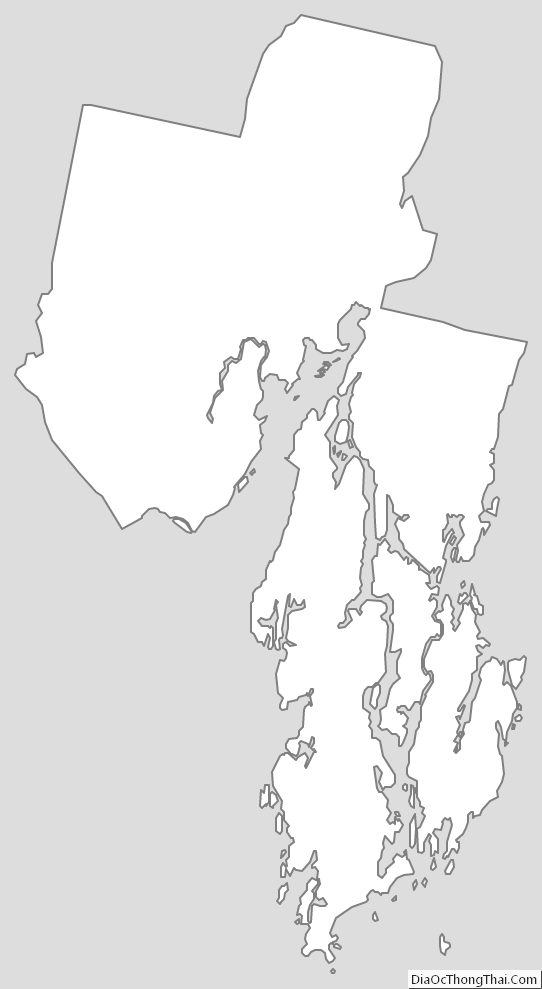 Outline Map of Sagadahoc County, Maine