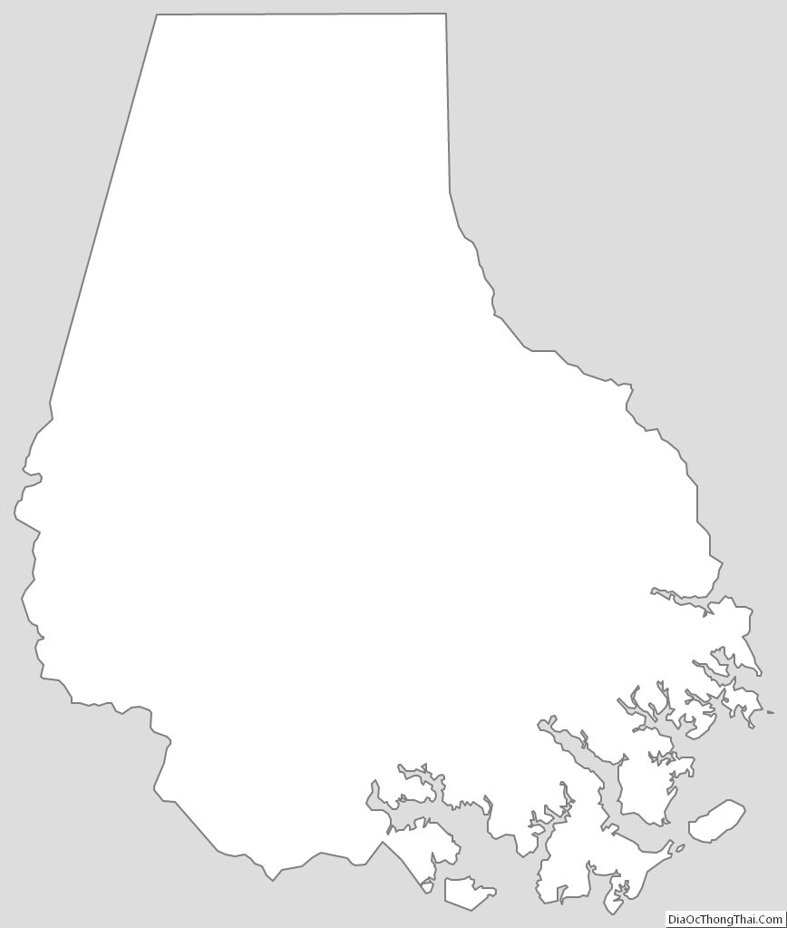 Outline Map of Baltimore County, Maryland